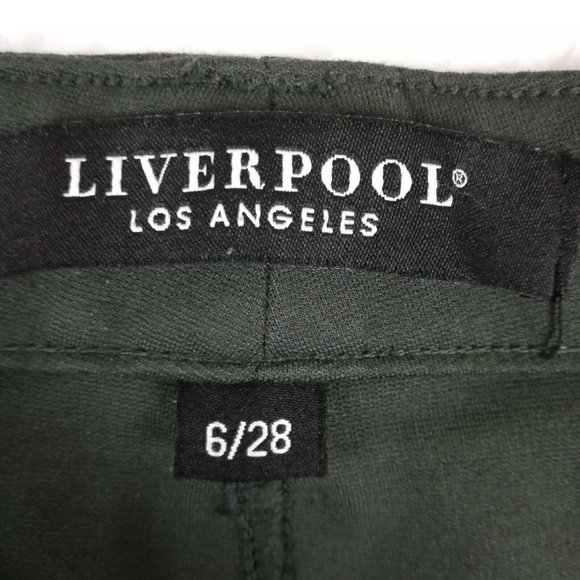 Liverpool Womens Pants Skinny Ankle Stretch Green Faux Pockets Mid Rise 6 - Picture 10 of 16